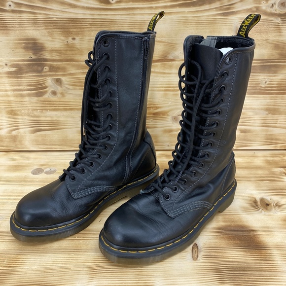 Dr. Marten 14 Eyelet Mid Calf Leather Boot Sz 8 - Picture 3 of 15